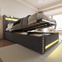 Vaikiška lova 90x200, LED, USB, hidraulinis pakėlimas, 1 vnt