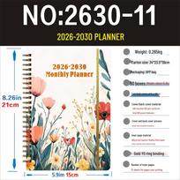2026-2030 Planner: Cross-border Hot-selling Daily Journal Notebook gray