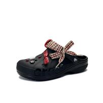 Crocs Classic clog EVA Black Wine Heart Beya Beach Bow Comfortable and Versatile Fashionable Retro Hole Shoes Unisex Black 39-40 juoda