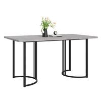 Valgomojo stalas 140x80 cm marmuro imitacija su metalinėmis kojomis pilkas 1 vnt