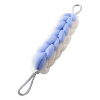 Bath Mesh 2 in 1 Shower Loofah Sponge Soft Exfoliating Bar Back Cleaning Tough Shower Mesh Bath Accessory mėlyna