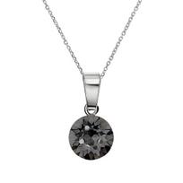 Sidabrinis kaklo papuošalas moterims DiamondSky „Classic (Silver Night)“ su Swarovski kristalais