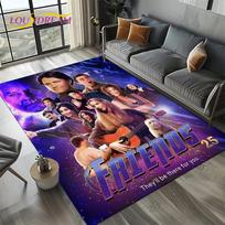 Central Perk draugų TV šou kilimas svetainei, miegamajam, namų sofos dekoravimui, vaikų žaidimų kampelio kilimas, neslystantis grindų kilimėlis, dovana 40x60cm( 15x23in ) black