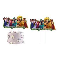 Encanto Gimtadienis Mirabelės Šventės Reikmenų Rinkinys Torto Viršus Vėliavėlė Puodeliai Lėkštės Balionai Balloon 24pcs