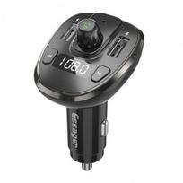 Essager "Dynamic" Juodas 3.4A Automobilinis Įkroviklis su 2xUSB, FM Moduliatoriumi ir USB Laikmena