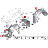 BMW 5 Series GT Front/Rear Fender Liners & Mudguards (F07 528i/535i/550i) Right Triangle Plate (Passenger Side) gray