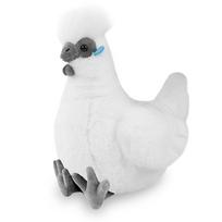 Simulation Hen Cock Plush Chicken Doll Stuffed Colorful Long Fur Stuffed Fatty Farmland Animal Plushie Decoration Men Present 27-28cm white