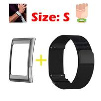 Nylon Metal Frame Watch Strap for Amazfit Helio Breathable Wristband Armband Leather Magic Buckle Watch Strap for Amazfit Helio black