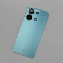 Baterijos galinis dangtelis Xiaomi Redmi Note 13 Note13 4G galiniam korpusui, remonto dalys su kameros objektyvu juoda