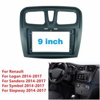 2din 9  Car Radio Panel Installation Frame For Renault Sandero Symbol Logan 2014-2017 gray