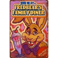 FNAFFedbearsMetalSign FNAF Fredbear's Family Diner Pizza 2 Poster Retro Metal Tin Sign 12X8 Inch - Game Room Man Cave Wall Decor 20x30cm（7.8x11.8inch） beige