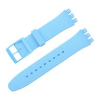 20 mm laikrodžio dirželis, atsparus prakaitui, pralaidus orui, minkštas silikoninis, išmaniojo laikrodžio dirželio keitimas Swatch laikrodžiams 20mm šviesiai mėlyna spalva