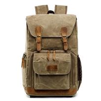 Wear-Resistant Double Shoulder Waterproof Camera Bag, Retro Men'S And Women'S Waterproof Double Shoulder Liner Lens Bag, Slr Digital Camera Bag. chaki