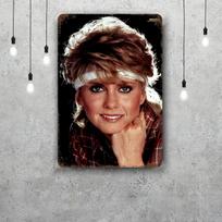 Olivia Newton-John Dekoro Plakatas Vintažinis Skardos Ženklas Metalinis Ženklas Dekoratyvinė Plokštelė Pub Barui Vyriškam Kambarėliui Klubui Sienos Dekoracija 20x30cm（7.8x11.8inch） brown