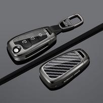 Ford Key Cover for Mondeo, Focus, Escort, EcoSport - Metal Decorative Hatchback Shell Set black
