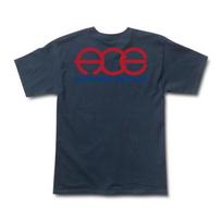 Ace Trucks ROUND POCKET LOGO Skateboard T Shirt NAVY L gray