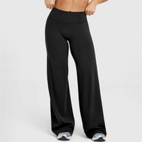 Women's High-Waist Flare Loose-Fit Straight Yoga Pants For Outdoor Sports L