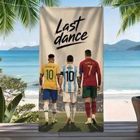 Messi Ronaldo Neymar Microfiber Beach Towel Football Players Back View Print Quick Dry Sand Free Soccer Fans Pool Bath Travel 130x80cm