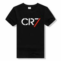 CR7 Cristiano Ronaldo Logo Graphic Black T-Shirt XL white