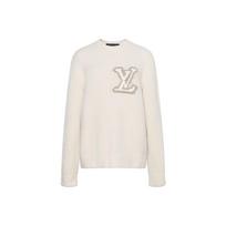 LOUIS VUITTON Lv Intarsia Megztinis su apvalia apykakle 1AHEC0 White-No Original Gift Bag Or Gift Box balta