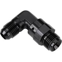 6AN Male to 5/8-18 Inverted Flare 90 Degree Adapter Fitting Connector Aluminum Black