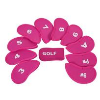 Golfs Kūjo formos Putter galvutės apsauga Golfs Golfo lazdos galvutės apsauga Golfs Vyrams Moterims, Golfs Driver Golfo lazdos apsauga Geležinės galvutės apsauga rožinė raudona spalva