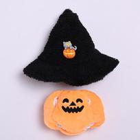 Halloween Pumpkin Suit for Labubu Dolls Cartoon Mini Plush Doll Clothes Plush Animal Clothes DIY Accessories Gifts No Dolls juoda