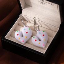 Cute Sweetheart! Dopamine Polka Dot Love Earrings, Unique And Beautiful Stud Earrings, Exaggerated Earrings, Female Vacation Style white