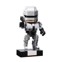 Gobricks MOC Robocop Robot Bricks Movie Figure Mechanical War Police Constructing Block Learning-Focused Toys Presents black