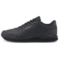 PUMA ST Runner V3 Leather Triple Black Unisex Casual Lifestyle Sneakers 384855-11 EU 35.5 gray