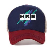 HKS lettet Pattern Trucker cap Limited HKS Power and Sportser Performance Baseball Cap Men Women Sun Hat Mesh Snapback Hats Adjustable raudona