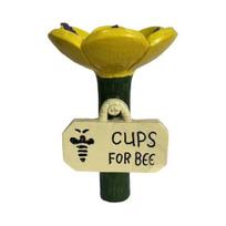 Insect Water Cup Flower-Shaped Bee Watering Station Pollinator Hydration Cup for Bees Butterflies Outdoor Garden Yard Decor B beige