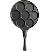 Nonstick Cast Iron Pancake Pan with Seven Round Molds for Even Cooking and Easy Release Suitable for Induction Gas and Electric Stoves one size juoda