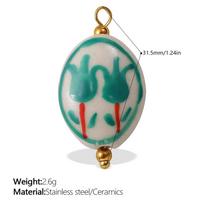 Fashion sweet and cool style DIY dopamine ceramic pendant stainless steel gold-plated creative jewelry collection yellow