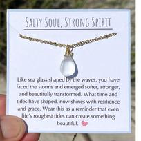 Sea Glass Soul Sister Necklace, Valentine's Day gift, Couple's gift, Girlfriend gift, Birthday gift balta