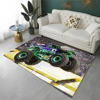 Cartoon Monster Truck Monster Jam Non-Slip Area Rug for Living Room,Bedroom,Playroom,Carpet Floor Mat Home Decor Rug Kids Room 40x60cm gray