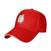 Hedgehog on its back (Hand Drawn Design) Baseball Cap Hat Baseball Cap Bobble Hat Unisex Womens red