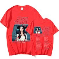 Custom Shirt Singer Lana Del Rey Vintage T Shirt Lust For Life Tour Music Album Unisex Unisex Hip Hop T Shirts Harajuku Streetwear T S red