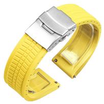 Silicone Strap 20mm 22mm 24mm for Seiko for Rolex Universal Bracelet Quick Release Replacement Bracelet Folding Buckle Wristbelt 20mm geltona
