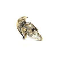 Ancient Greece Spartan Warrior Scar Helmet Brass Knife Beads EDC DIY Paracord Keychain Lanyard Pendant Jewelry Accessories beige