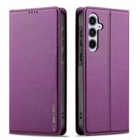 Magnetinis atverčiamas odinis telefono dėklas, skirtas Samsung Galaxy S25 Edge S24 FE S23 Plus S22 S21 Ultra A16 A36 A56 A15 A55, su piniginės ir kortelių laikikliu Galaxy S25 violetinė