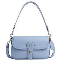 Coach Hadley 25 Logo Silver Hardware Pebble Leather Crossbody Shoulder Bag Medium Women bags Blue CY683-SVPUB Gift Box Sets (Basic Set+Black Box) white