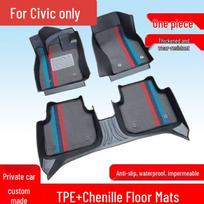 Honda Civic TPE Floor Mats - Full Coverage for 8th, 9th, 10th, 11th Gen Models Single Layer TPE Mat for 8th Gen Civic (06-11) black