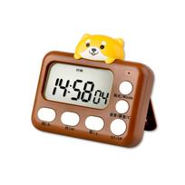 Cartoon Animal Kitchen Timer Magnetic Countdown Timer with Loudly Alarm Clock Cute Digital Timer Electronic Clock brown
