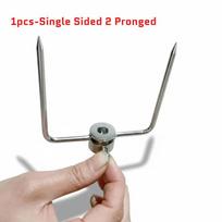 Stainless Steel Meat Forks Rotisserie BBQ Spit Fork Counter Balance Bushing Fits 1/2 Inch Hexagon 3/8 Inch Square Rod Grill Tool gray