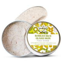 Wildoak Korean Rice Enzyme Face Scrub | Brightening, De-Tan & Pigmentation Care | With Kojic Acid, Alpha Arbutin & Hyaluronic Acid | Gentle Scrub F white