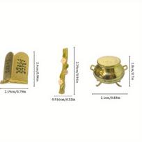 Mini Golden Ark Of The Covenant Alloy Statue Handcrafted Engraved Religious Ornament for Prayer Table Decor A2