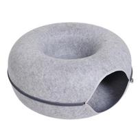 Veltinio spurgos lova katėms Namelis su ventiliacijos anga Šunų lova Interaktyvūs žaislai katėms slėptis 2 viename Tunelis katėms Lova (Light Grey,M 50) šviesiai pilka spalva