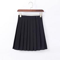 Authentic Black Sailor Uniform Set - Academy Style with Pleated Skirt 3XL white