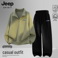Jeep Spirit Men's Winter Half-Zip Sweatshirt & Pants Set L